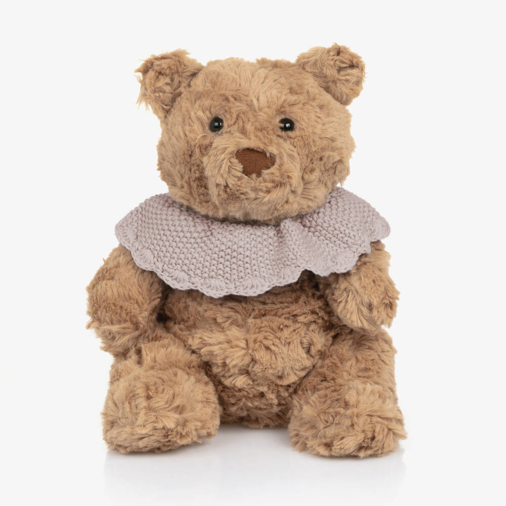 Pasito a Pasito Walking Mum-Plush Teddy Bear with Pink Knitted Collar (26cm) | Childrensalon