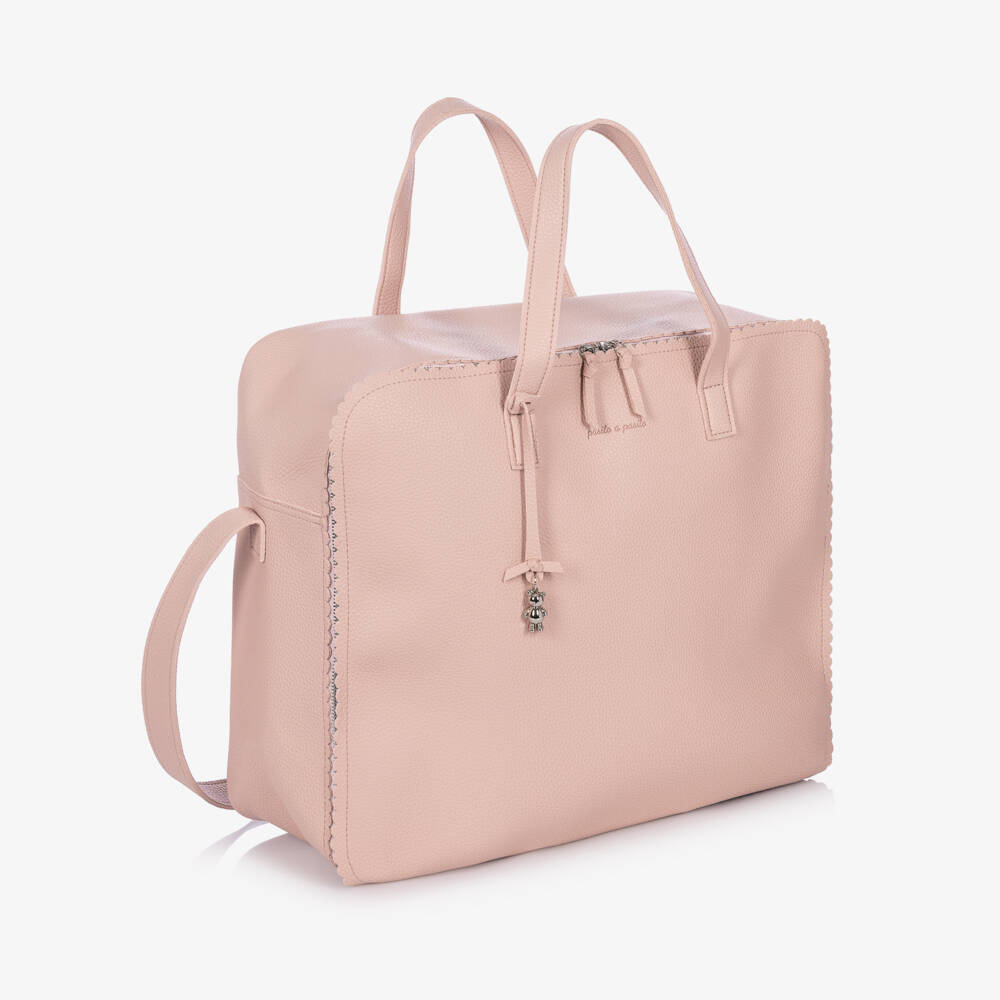Pasito a Pasito-Rose Pink Faux Leather Maternity Bag (45cm) | Childrensalon