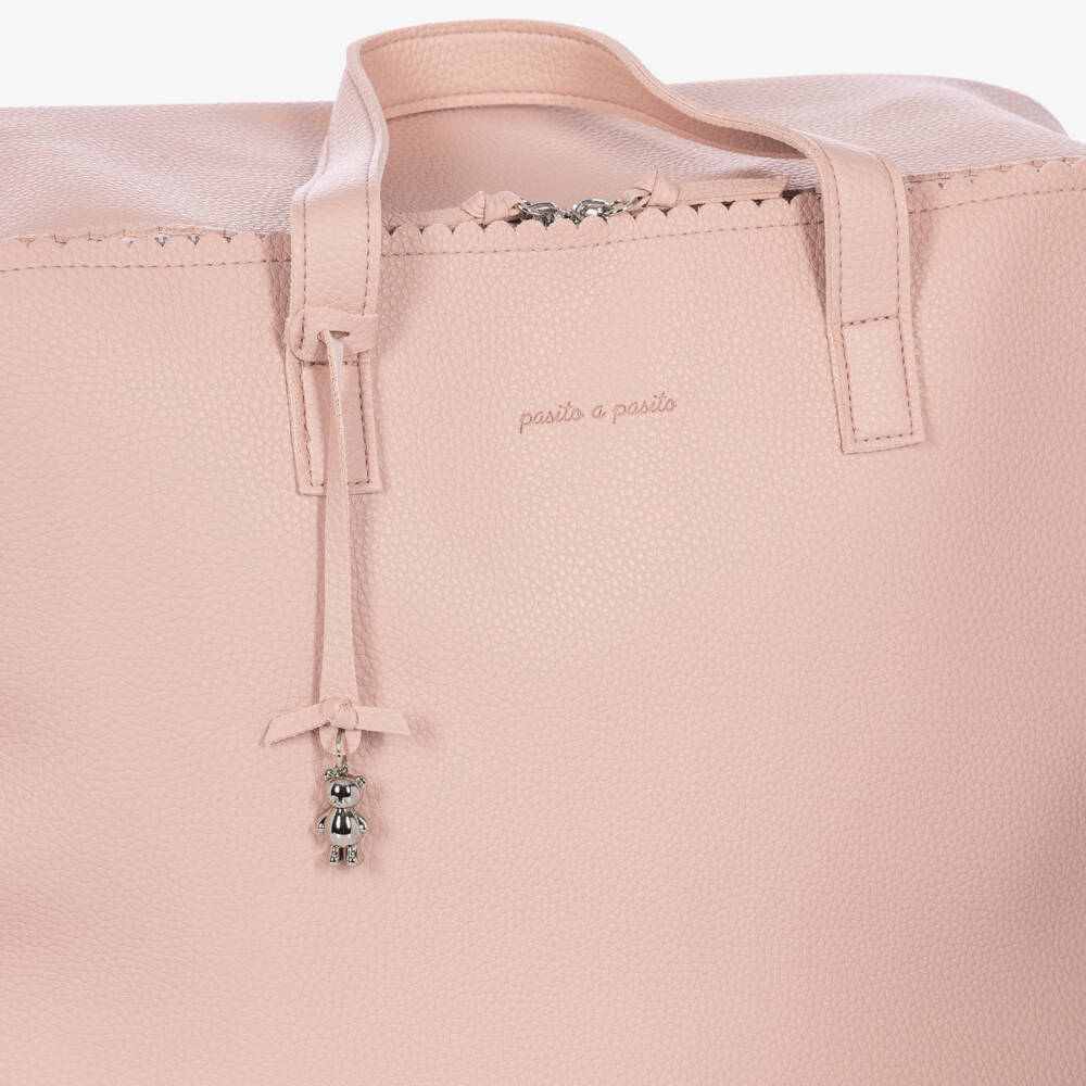 Pasito a Pasito-Rose Pink Faux Leather Maternity Bag (45cm) | Childrensalon