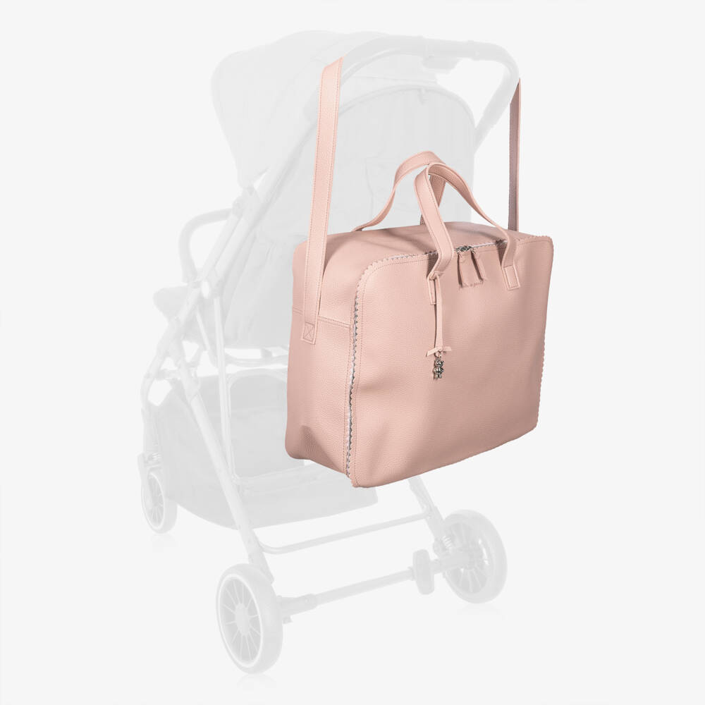 Pasito a Pasito-Rose Pink Faux Leather Maternity Bag (45cm) | Childrensalon