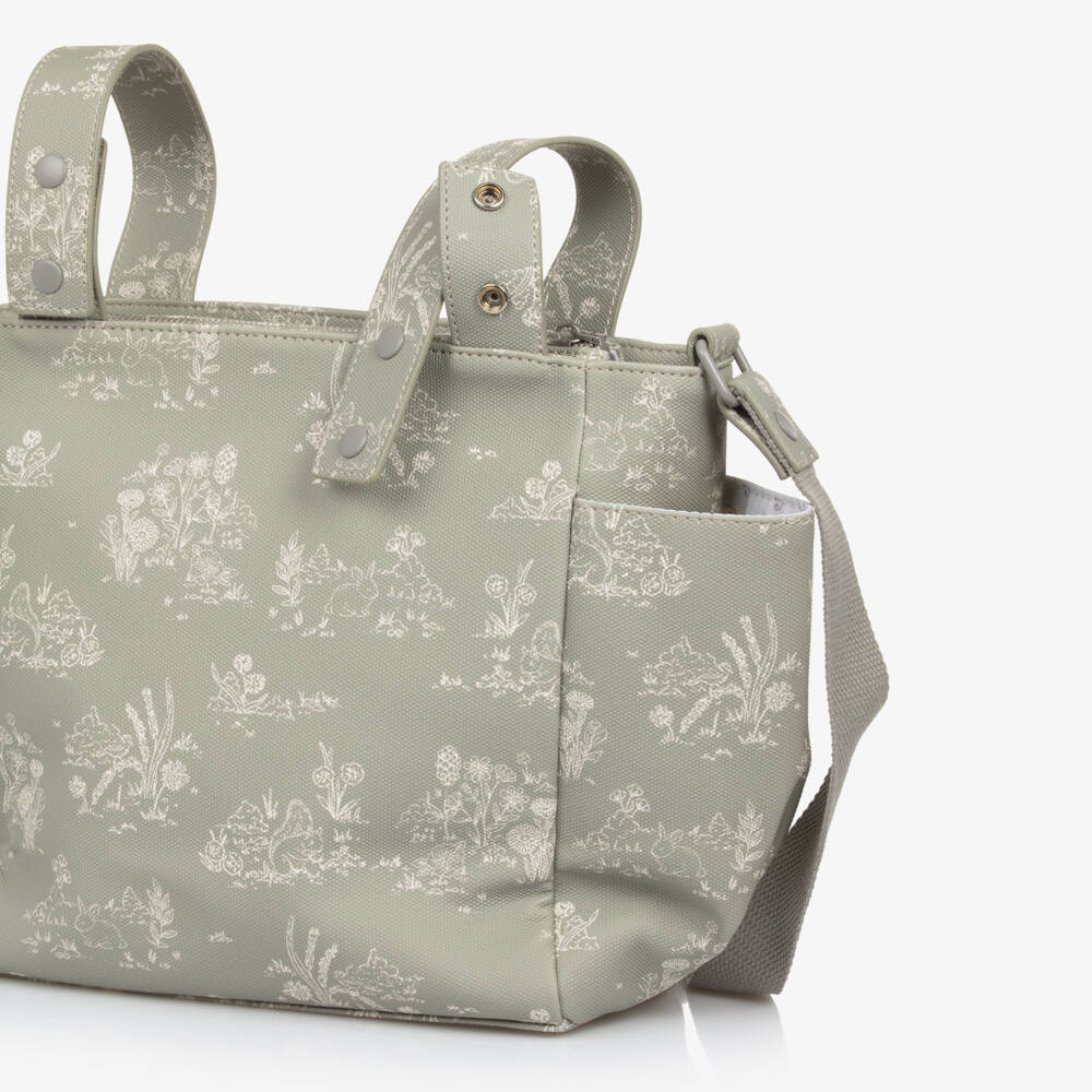 Pasito a Pasito-Sage Green Forest Animal Changing Bag (25cm) | Childrensalon