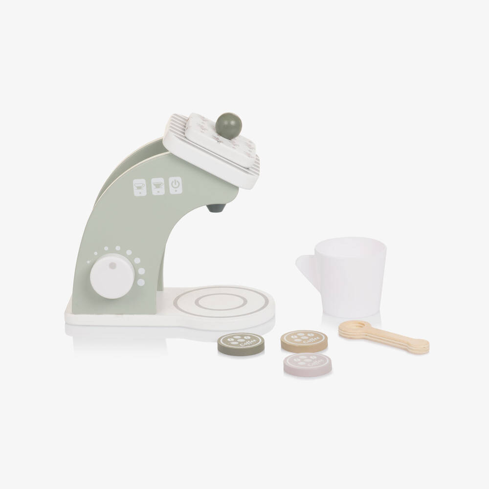 Pasito a Pasito-Sage Green Wooden Coffee Machine Toy (15cm) | Childrensalon