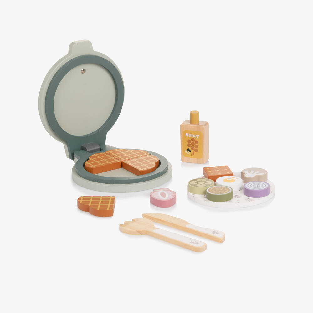 Pasito a Pasito-Sage Green Wooden Waffle Maker Toy (16cm) | Childrensalon