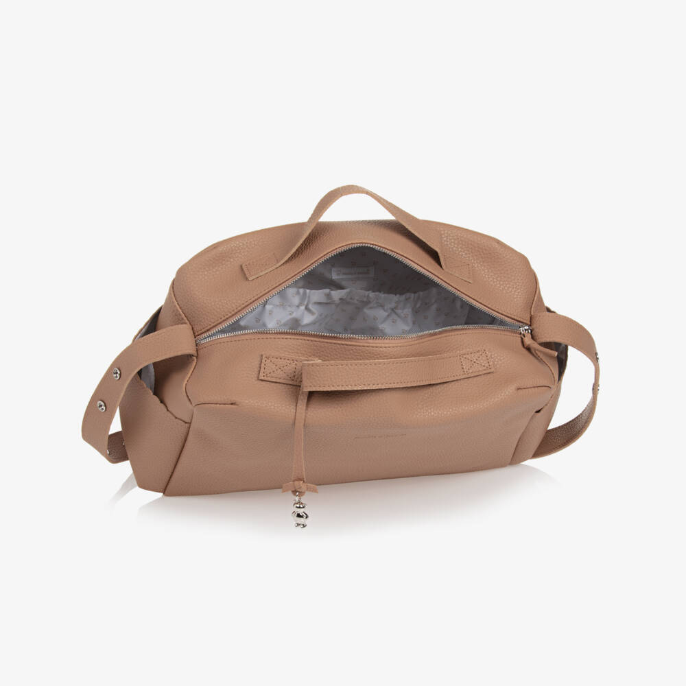 Pasito a Pasito-Tan Brown Faux Leather Baby Changing Bag (41cm) | Childrensalon