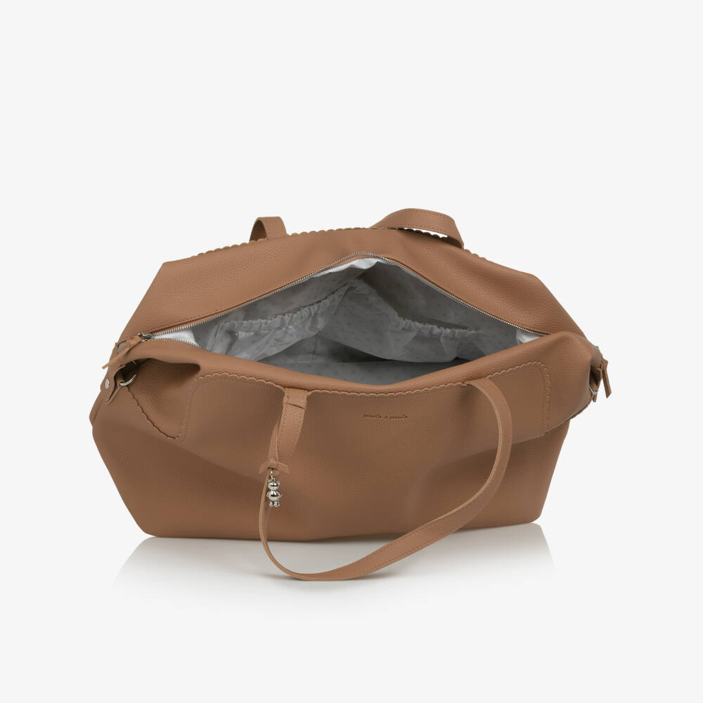 Pasito a Pasito-حقيبة تغيير الحفاضات جلد صناعي لون بني (50 سم) | Childrensalon