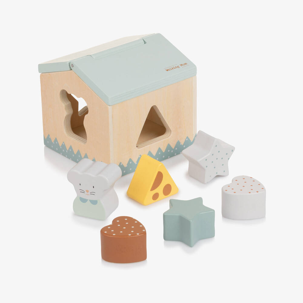 Pasito a Pasito-Wooden Activity House Shape Sorter Toy (12cm) | Childrensalon