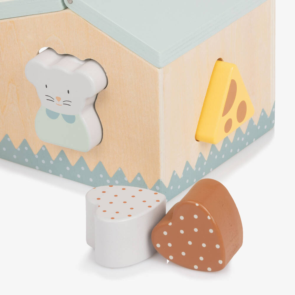 Pasito a Pasito-Wooden Activity House Shape Sorter Toy (12cm) | Childrensalon