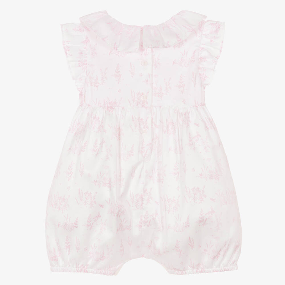 Patachou-Baby Girls Ivory Cotton Toile De Juoy Shortie with Smocking | Childrensalon