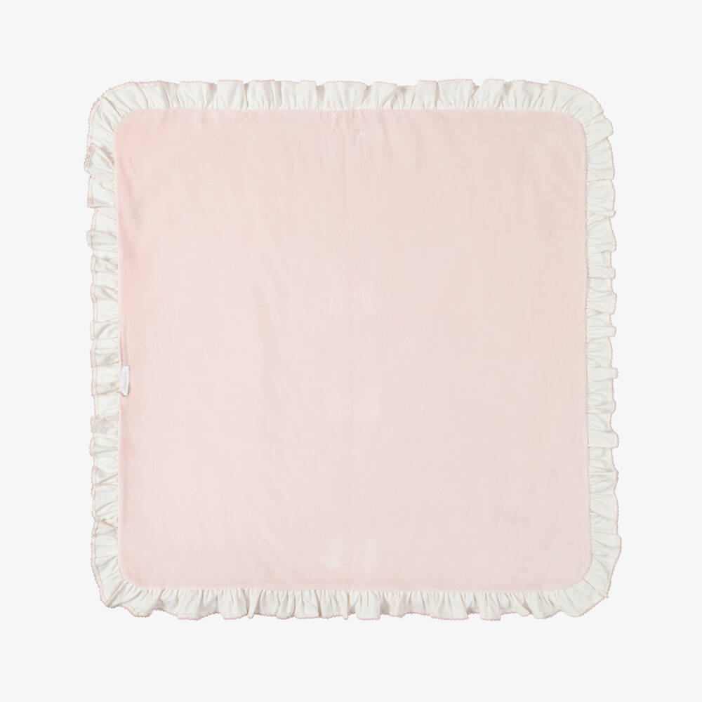 Patachou-Baby Girls Ivory & Pink Wildflower Print Blanket (78cm) | Childrensalon