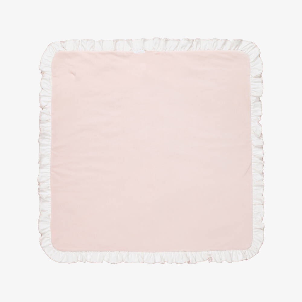 Patachou-Baby Girls Ivory & Pink Wildflower Print Blanket (78cm) | Childrensalon