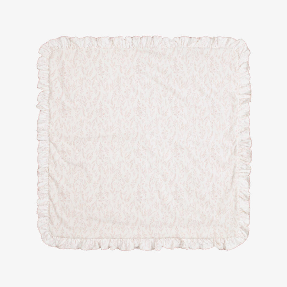 Patachou-Baby Girls Ivory & Pink Wildflower Print Blanket (78cm) | Childrensalon