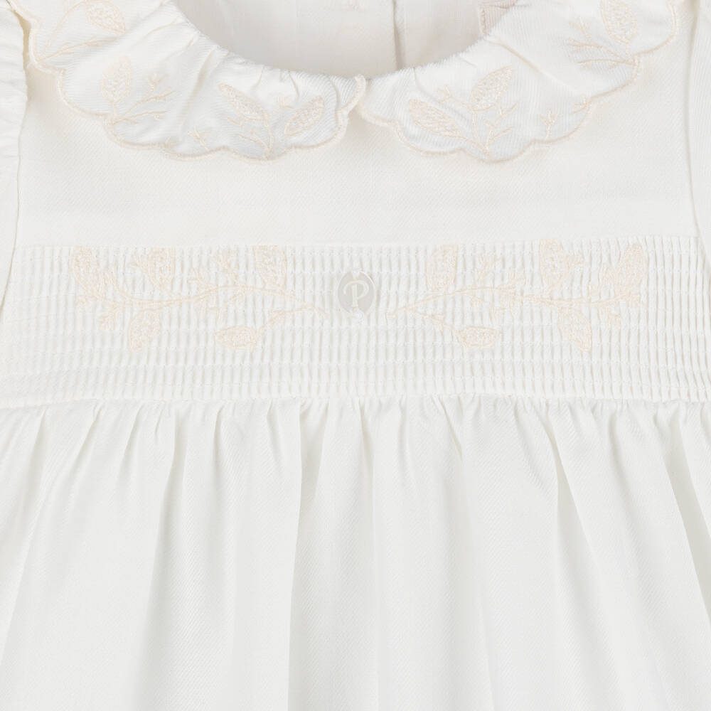 Patachou-فستان قطن لون عاجي للمولودات | Childrensalon