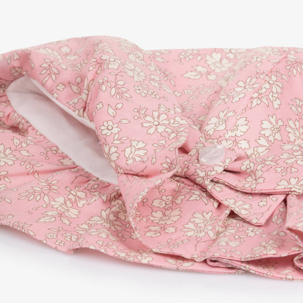 Patachou-Baby Girls Pink & Ivory Liberty Floral Print Sun Hat | Childrensalon
