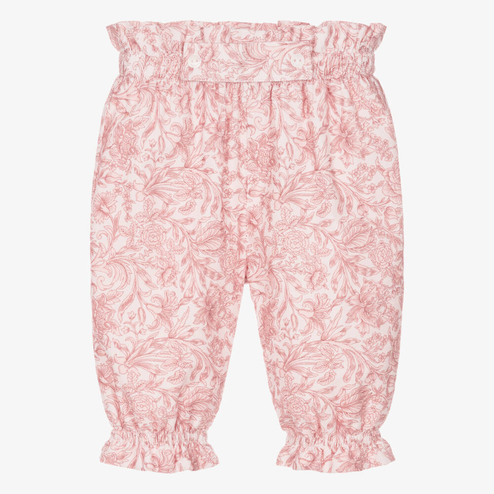 Patachou-Baby Girls Pink Liberty Floral Needlecord Trousers | Childrensalon