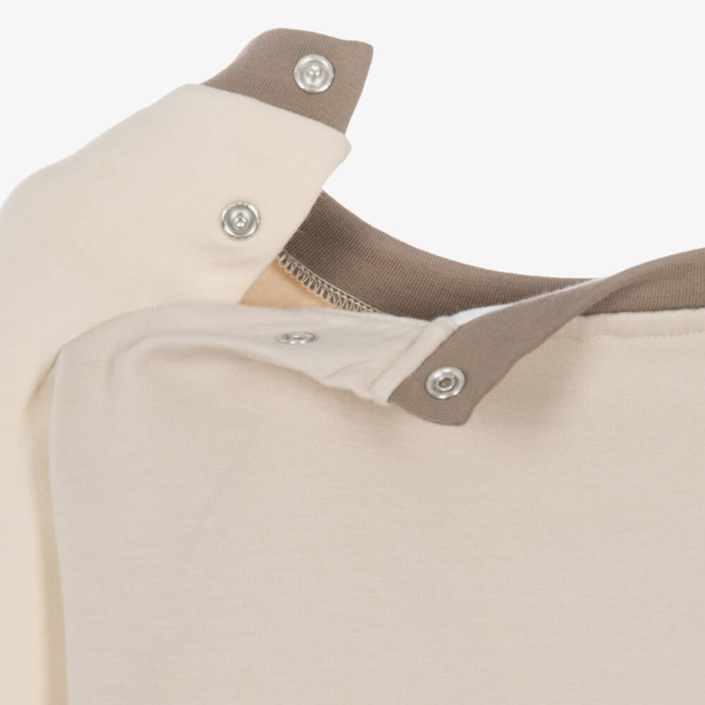 Patachou-Boys Brown & Beige Tracksuit with Racehorse Embroidery | Childrensalon