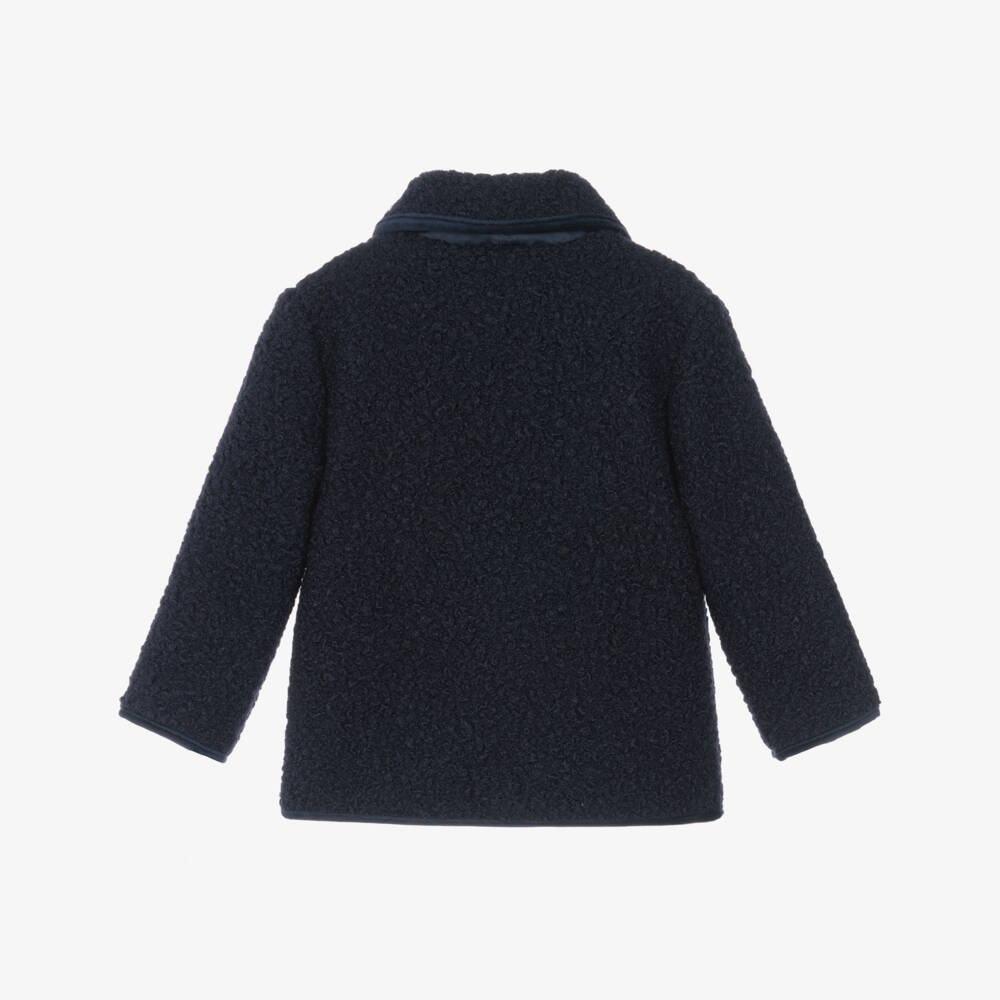 Patachou-Boys Navy Blue Boucle Jacket | Childrensalon