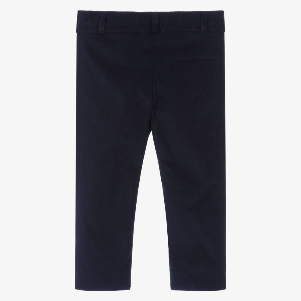 Patachou-Boys Navy Blue Cotton Corduroy Trousers | Childrensalon