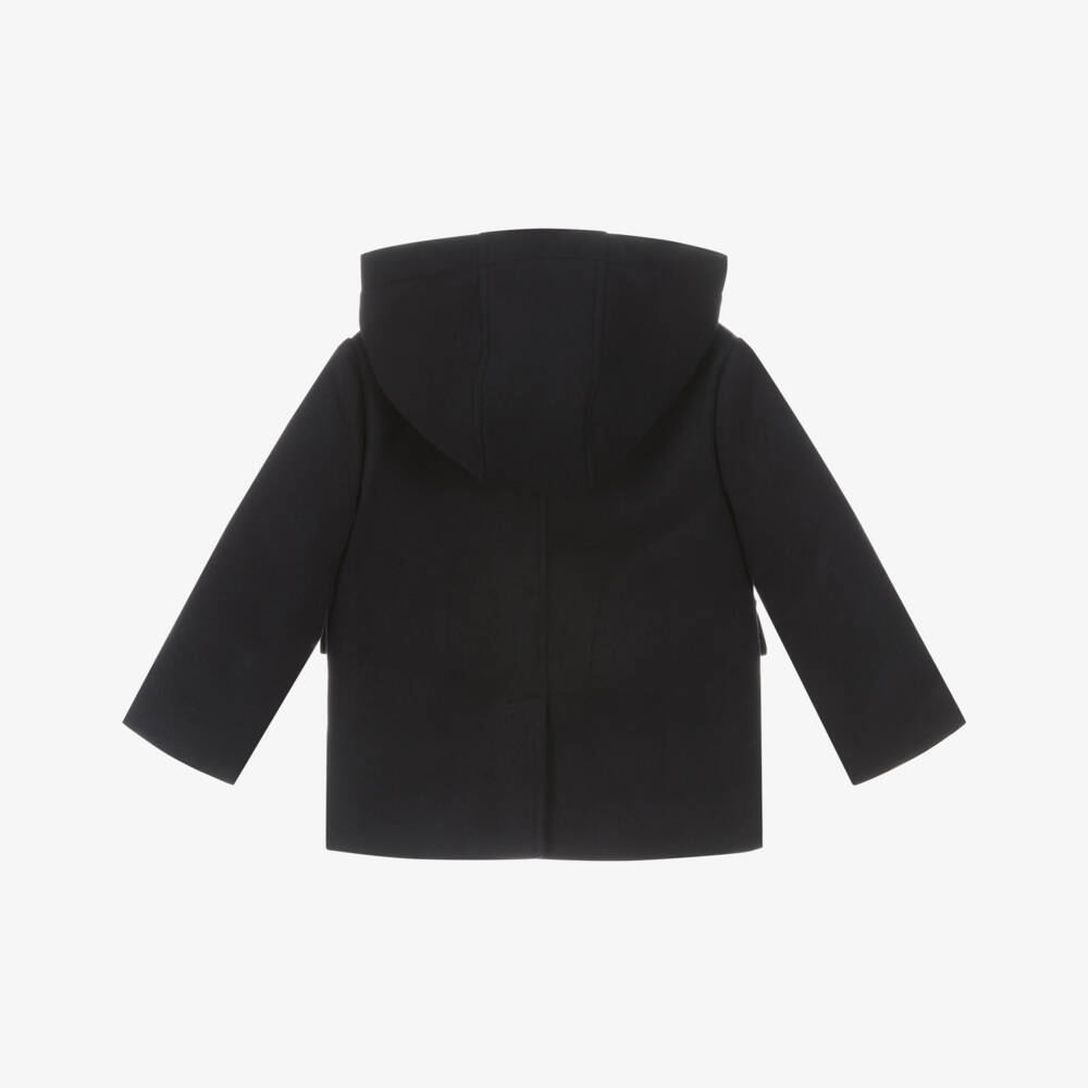 Patachou-Boys Navy Blue Hooded Duffle Coat | Childrensalon