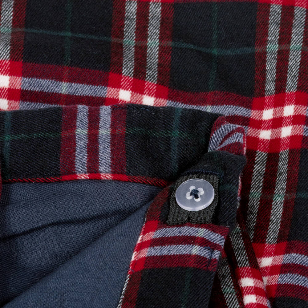 Patachou-Boys Navy Blue & Red Tartan Check Trousers | Childrensalon