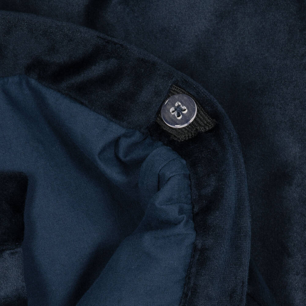 Patachou-Boys Navy Blue Velvet Occasion Trousers | Childrensalon