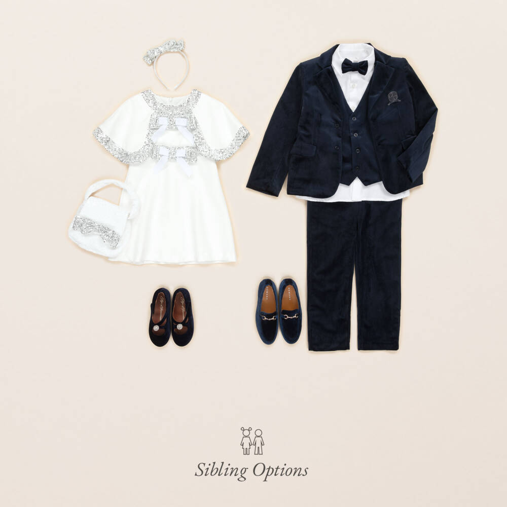 Patachou-Boys Navy Blue Velvet Trousers | Childrensalon