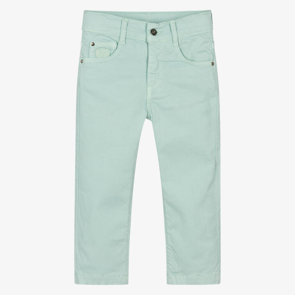 Patachou-Boys Pale Green Cotton Chino Trousers | Childrensalon