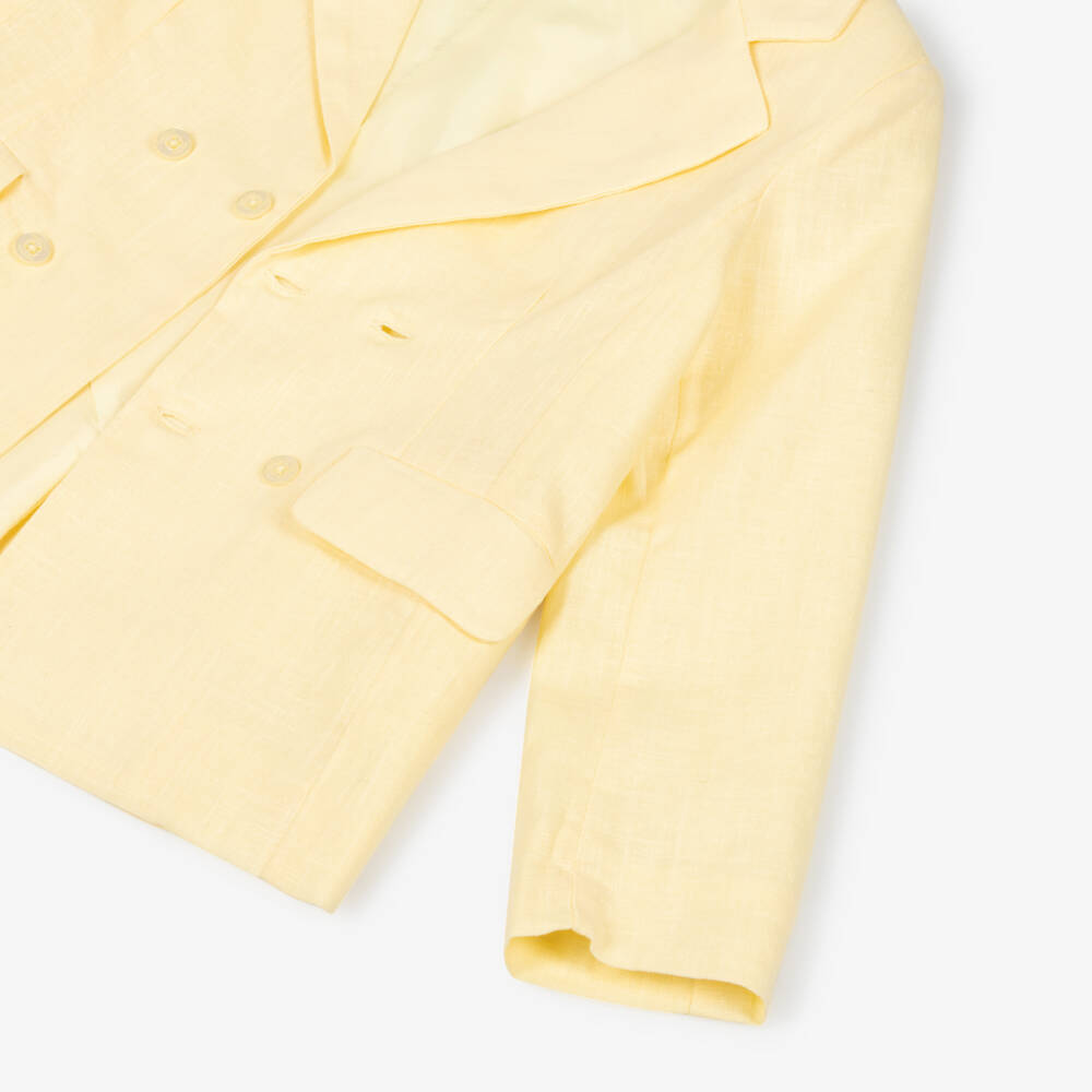 Patachou-Boys Pastel Yellow Double Breasted Suit | Childrensalon