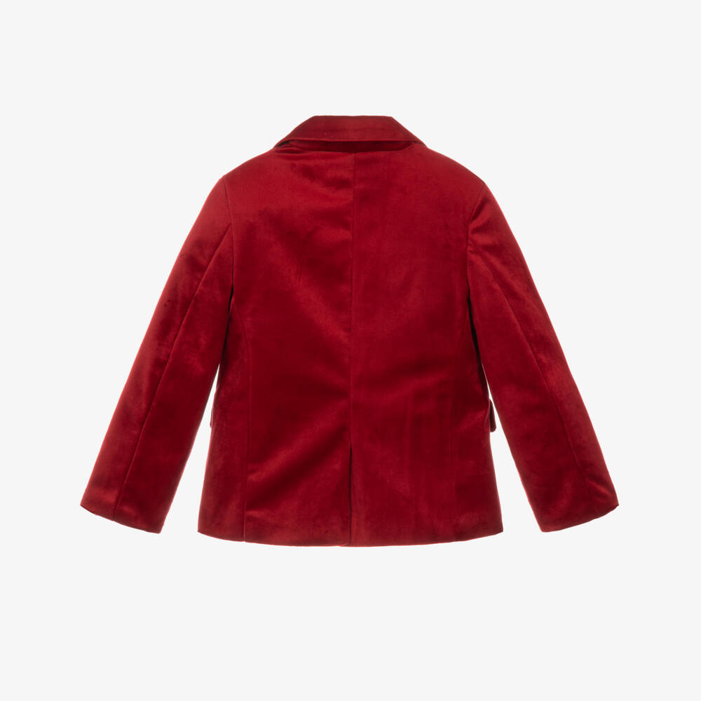 Patachou-Boys Red Velvet Blazer | Childrensalon