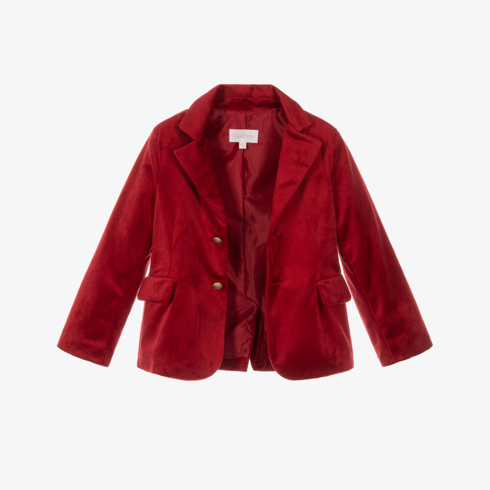 Patachou-Boys Red Velvet Blazer | Childrensalon