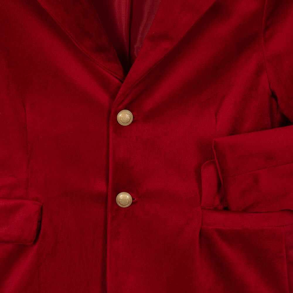 Patachou-Boys Red Velvet Blazer | Childrensalon