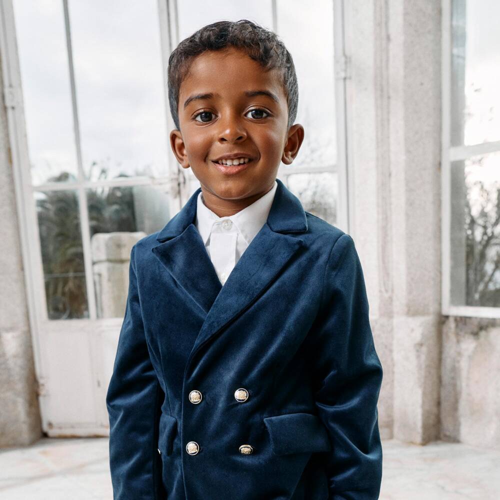 Patachou-Boys White Oxford Cotton Shirt with Long Sleeves | Childrensalon