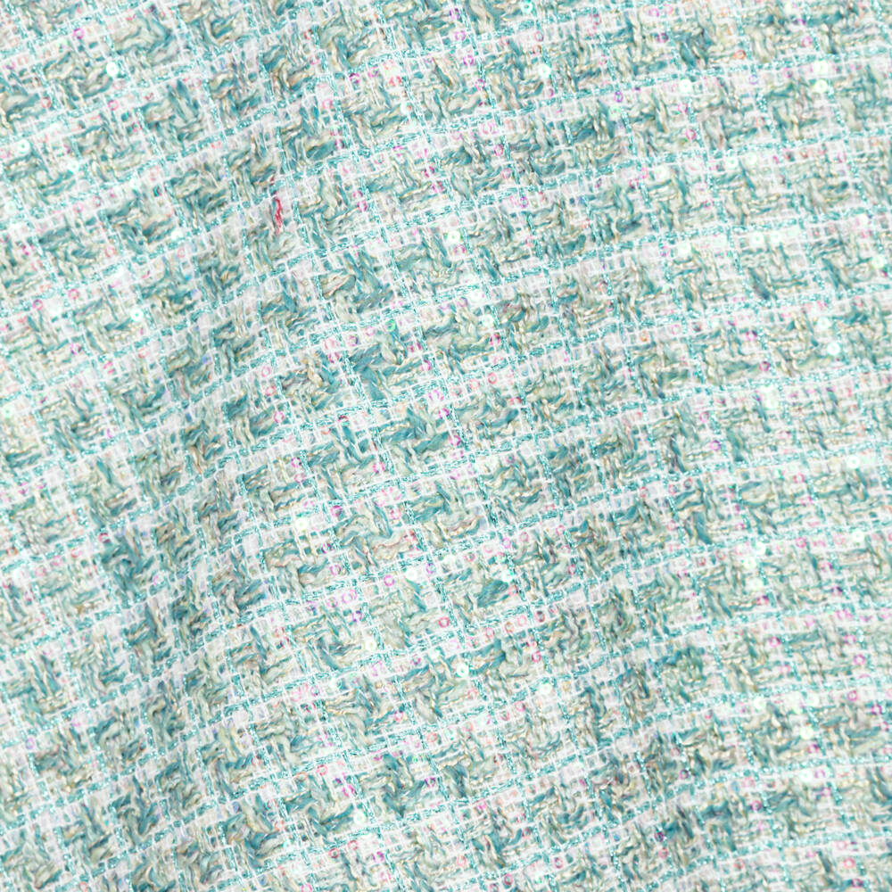 Patachou-Girls Aqua Green Sequinned Tweed Jacket Dress | Childrensalon