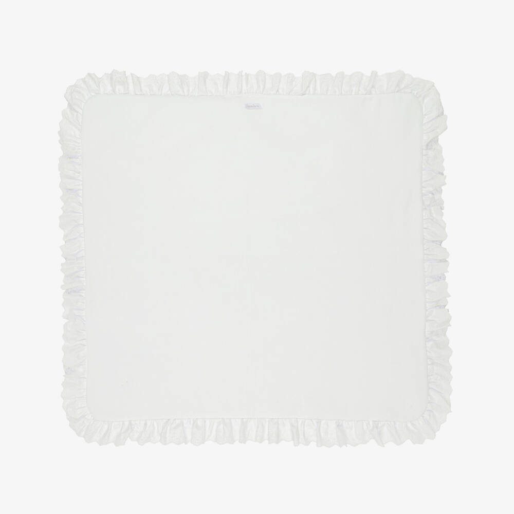 Patachou-Girls Beige Cotton Floral Padded Blanket (80cm) | Childrensalon