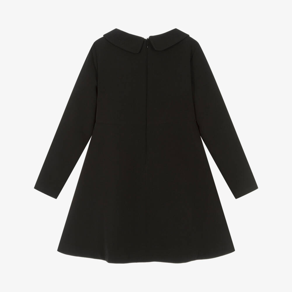 Patachou-Girls Black Dress with Ric Rac Accents | Childrensalon