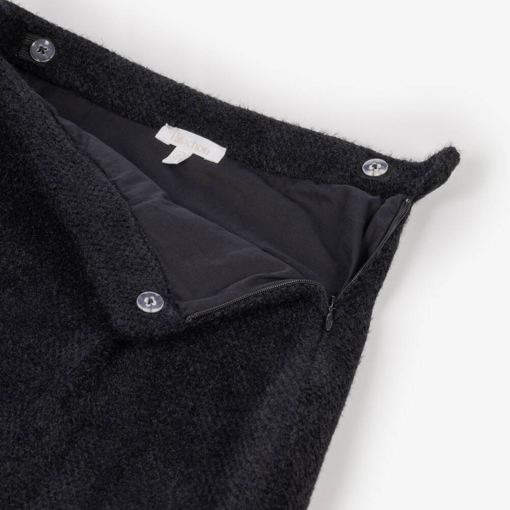 Patachou-Girls Black Fluffy Skirt Set with Ric Rac Trim | Childrensalon