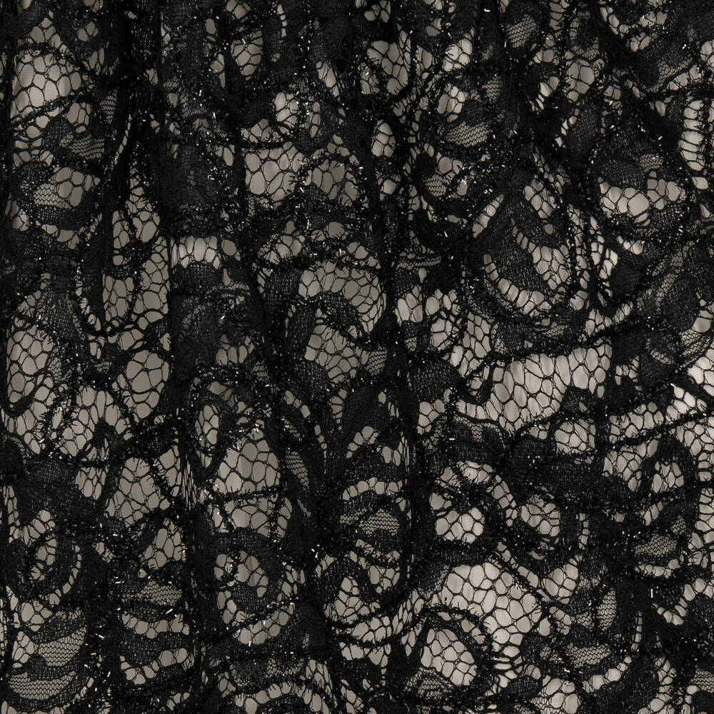 Patachou-Girls Black Guipure Lace Dress | Childrensalon