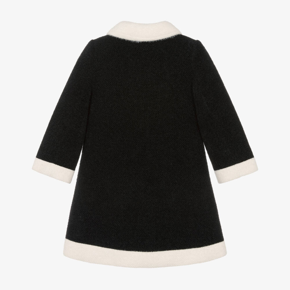 Patachou-Girls Black & Ivory Coat | Childrensalon