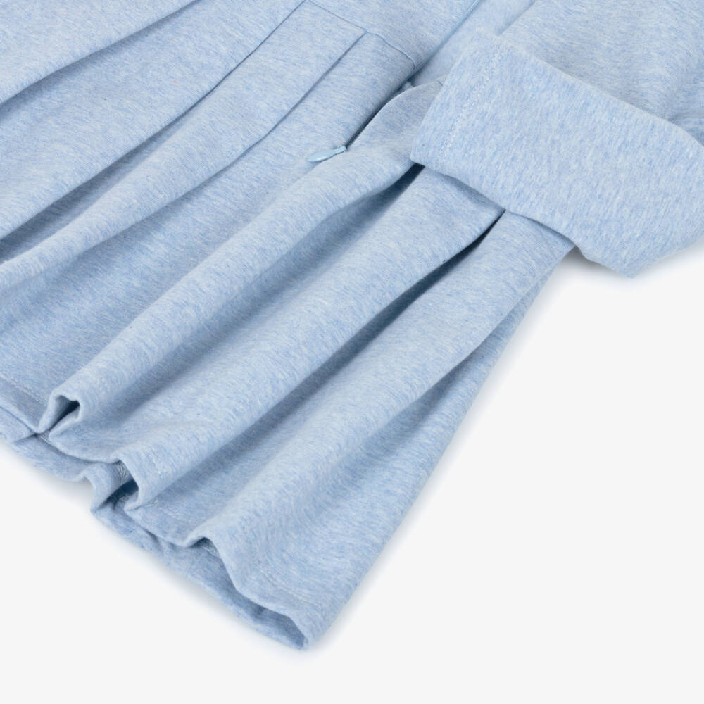 Patachou-Girls Blue Marl Pleated Jersey Dress | Childrensalon