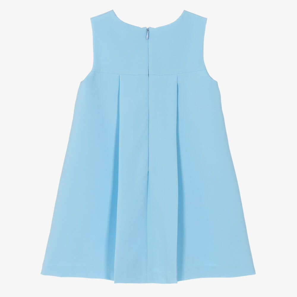 Patachou-Girls Blue Sleeveless A-Line Dress with Bow | Childrensalon