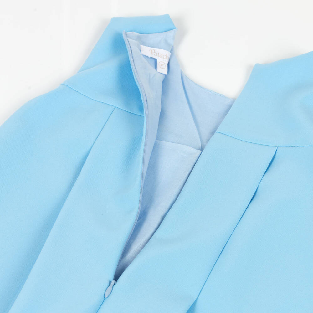 Patachou-Girls Blue Sleeveless A-Line Dress with Bow | Childrensalon