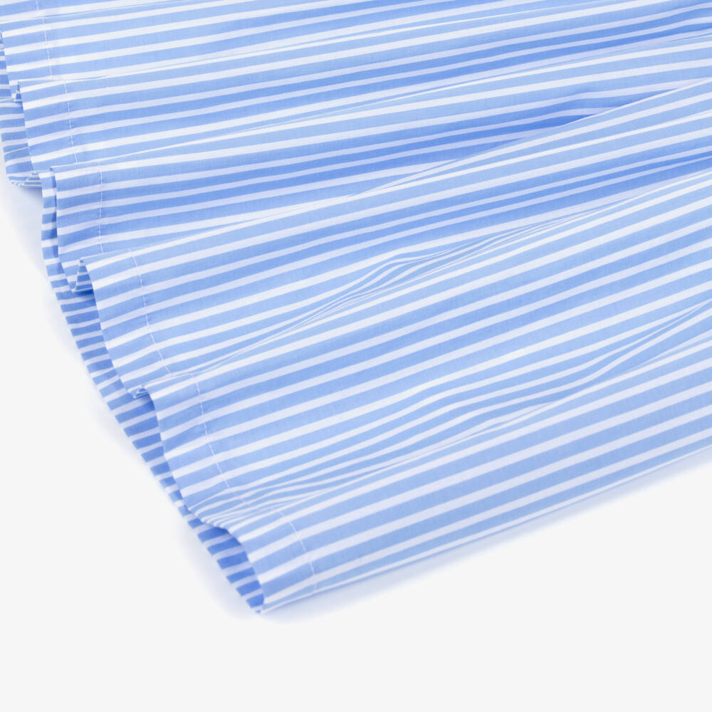 Patachou-فستان قطن مخطط لون أبيض وأزرق للبنات | Childrensalon