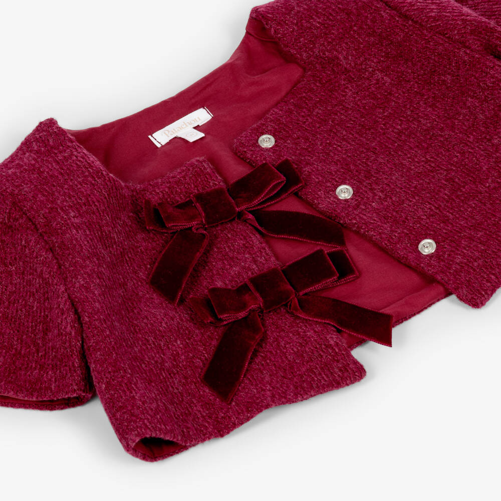 Patachou-Girls Burgundy Dress Set with Velvet Bows | Childrensalon