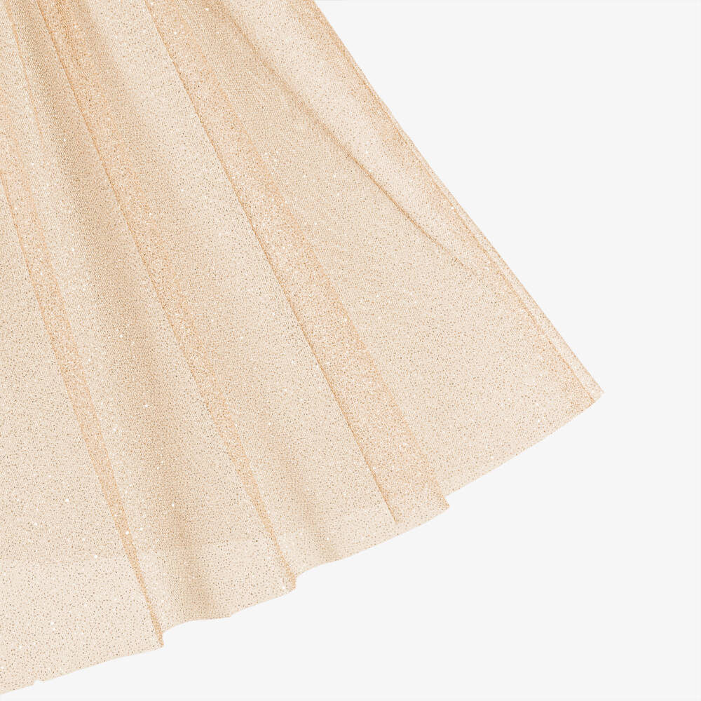 Patachou-Girls Champagne Beige Guipure Lace Cape Dress | Childrensalon