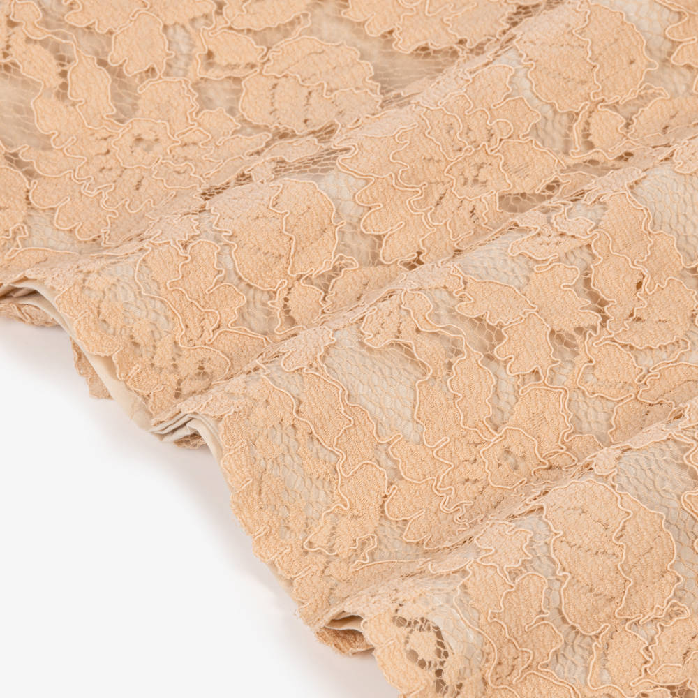 Patachou-Girls Champagne Beige Guipure Lace Cape Dress | Childrensalon