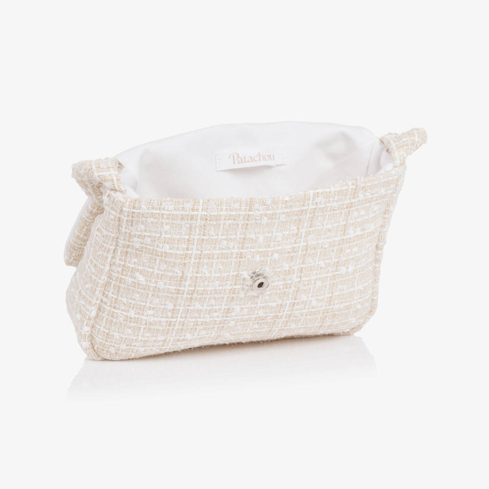 Patachou-حقيبة يد تويد لون بيج للبنات (19 سم) | Childrensalon