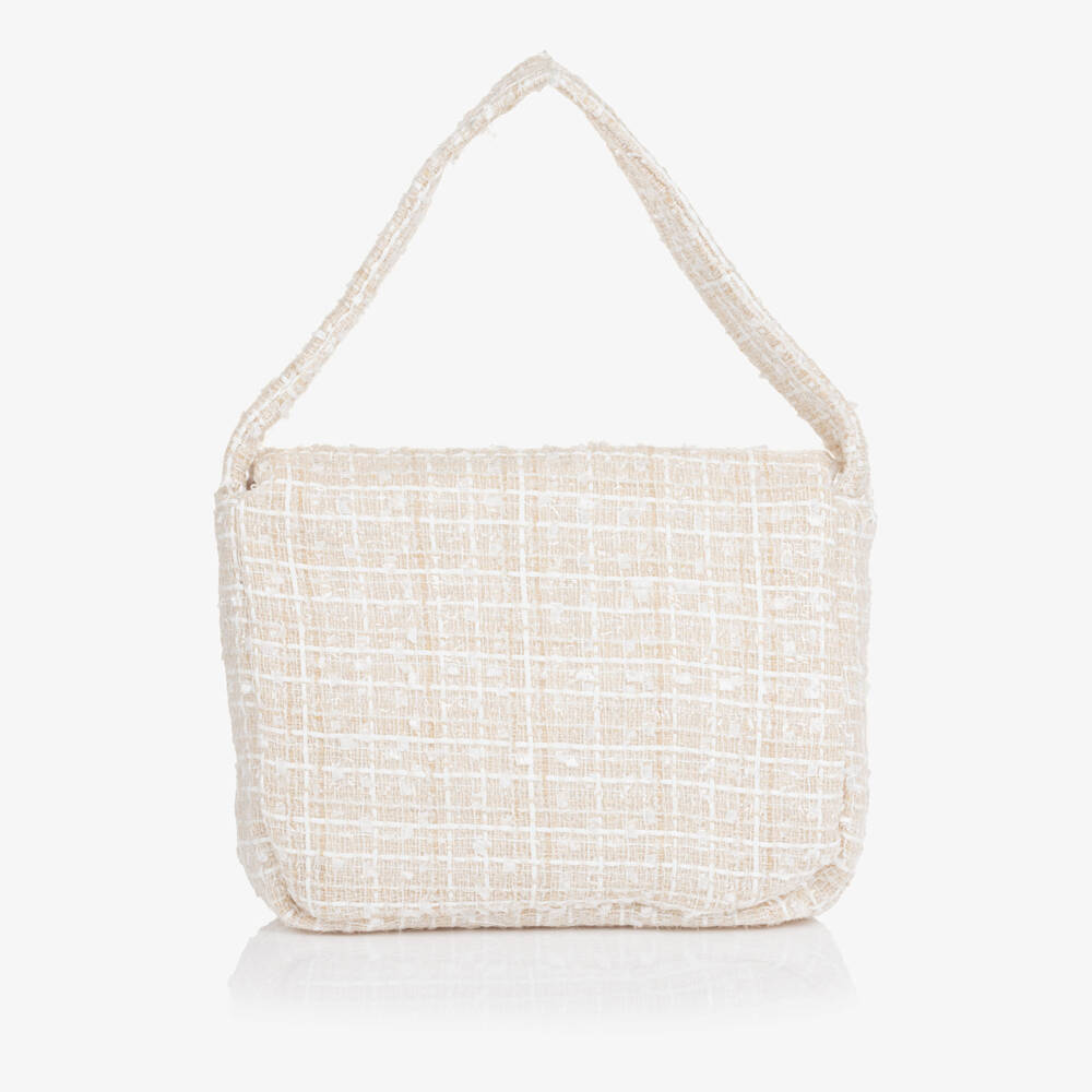 Patachou-حقيبة يد تويد لون بيج للبنات (19 سم) | Childrensalon