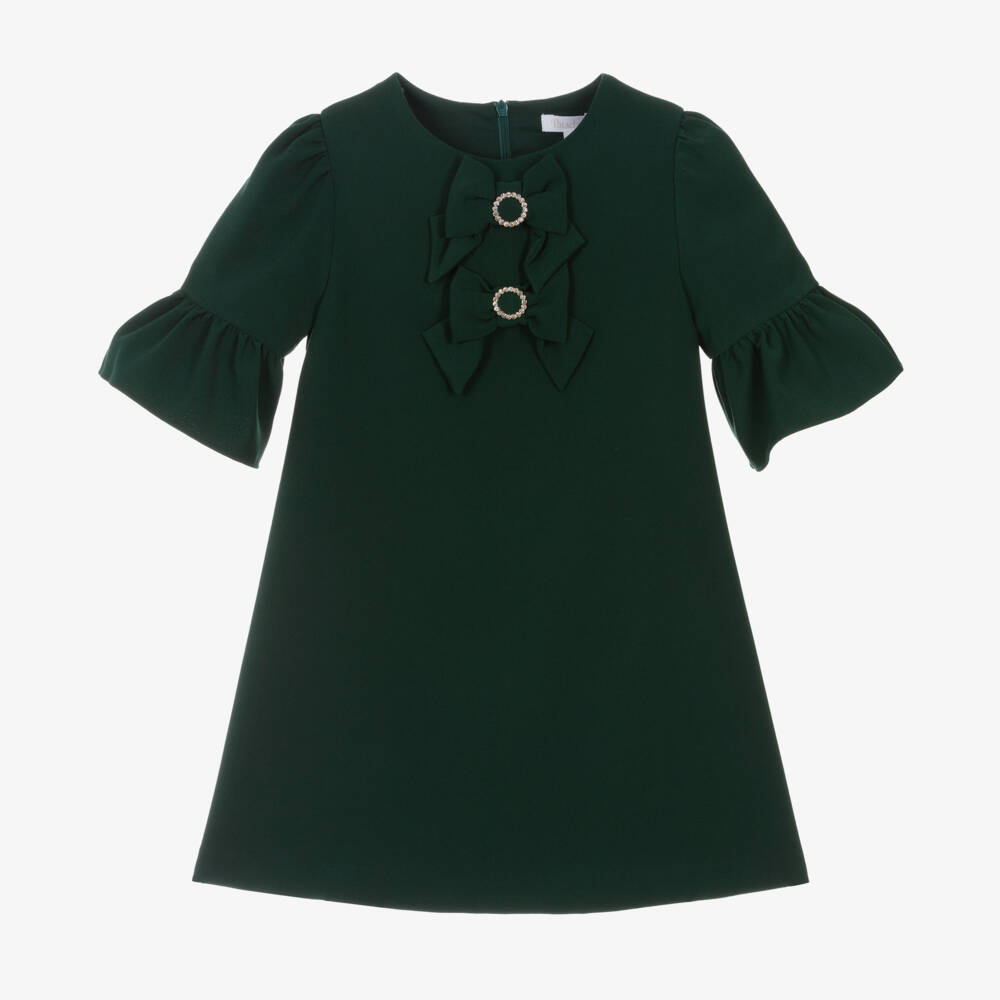 Patachou - Girls Green Crpe Dress | Childrensalon