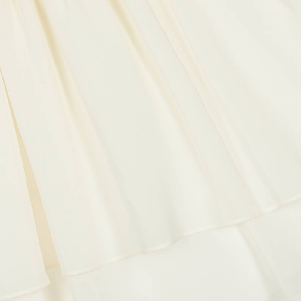 Patachou-Girls Ivory & Black Chiffon Dress with 3D Flowers | Childrensalon