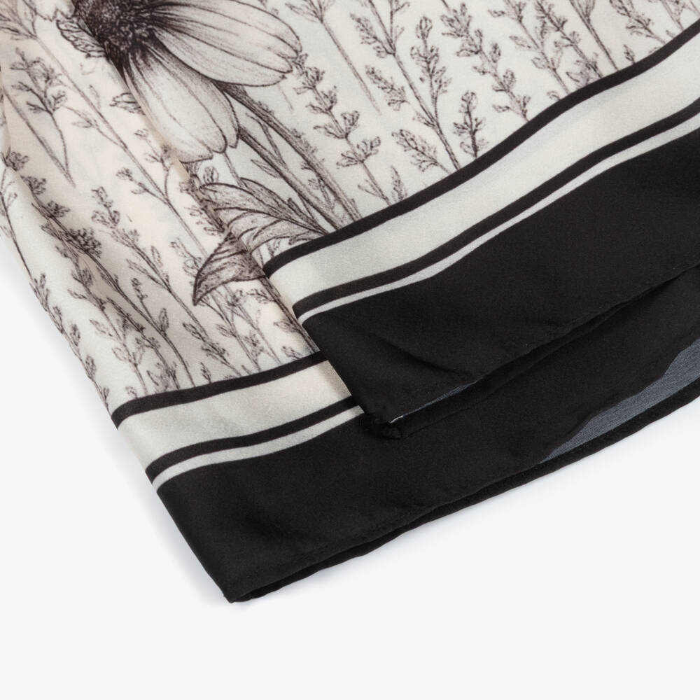 Patachou-Girls Ivory & Black Satin Trouser Set | Childrensalon