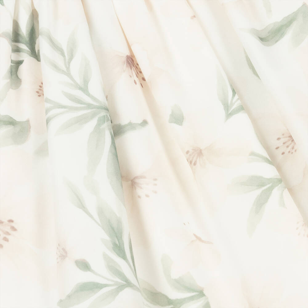 Patachou-Girls Ivory Chiffon Floral Dress with Bow | Childrensalon